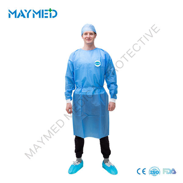 Medical Use AAMI Level 2 SMS Nonwoven Isolation Gowns